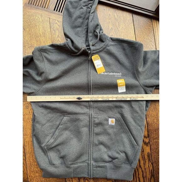 CertainTeed Saint-Gobain Carhartt Hooded Full Zip Sweatshirt Mens Large - Picture 6 of 7
